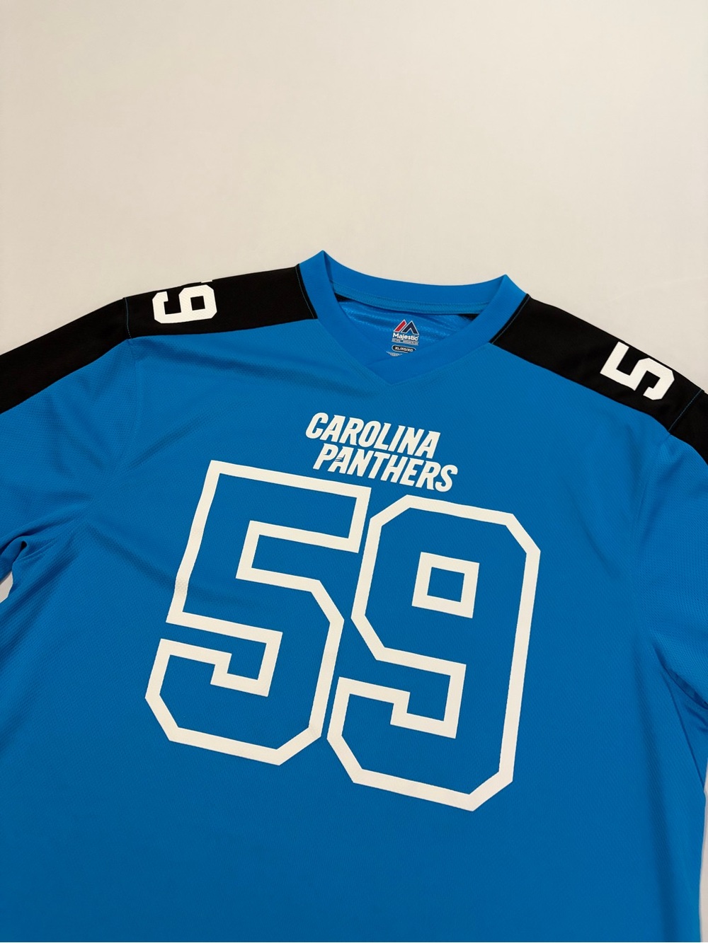 Majestic Luke Kuechly Football Jersey Shirt Mens XL Carolina Panthers #59 Blue